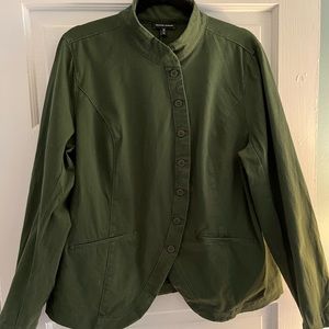 Universal Standard Willa Curved Twill Jacket Green XS 10/12